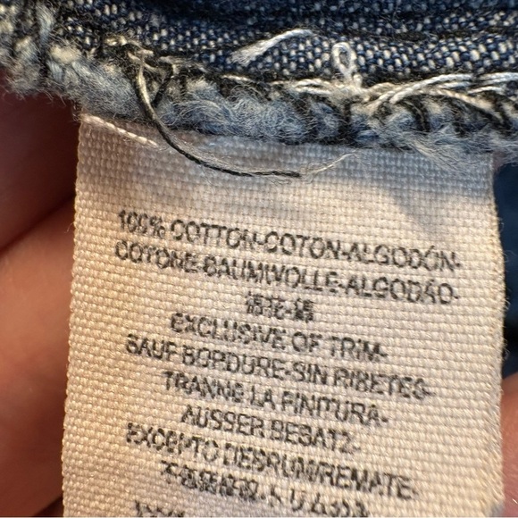 Free People 100% Cotton Plaid Button-Up Shirt with Denim Accents - Picture 4 of 4